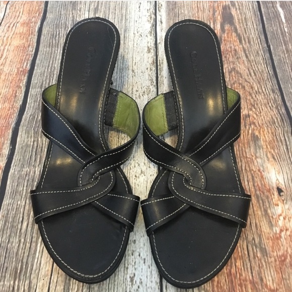 Cole Haan Shoes - Cole Haan | Black Twist Slide On Sandals 9